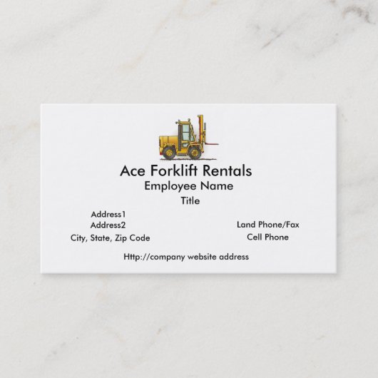 Visitekaartjes voor vorkheftruck (Voorkant)