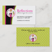 Visitekaartjes voor Whimsical Cleaning Services (Voorkant / Achterkant)