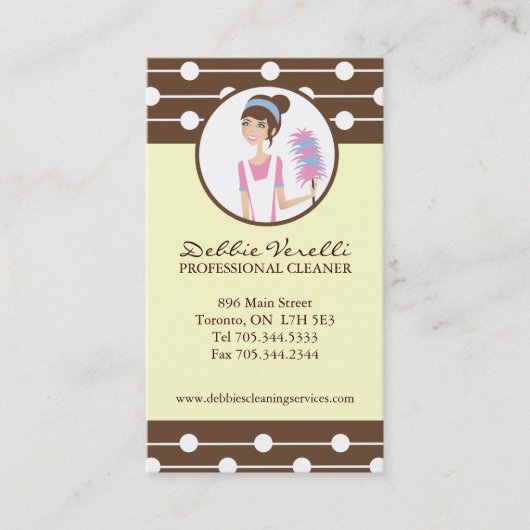 Visitekaartjes voor Whimsical Cleaning Services (Voorkant)