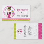 Visitekaartjes voor Whimsical Cleaning Services (Voorkant / Achterkant)