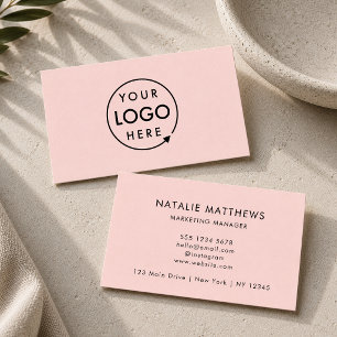 Visitekaartjes Vrouwelijke Roze Logo Kaart