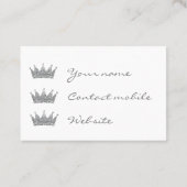 Visitekaartjes - Zilveren Glitter Crown (Achterkant)