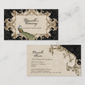 visitekaartjes - Zwarte  pacock & etchings (Voorkant / Achterkant)