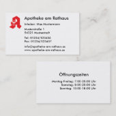 Visitenkarte für Apotheken Visitekaartje (Voorkant / Achterkant)