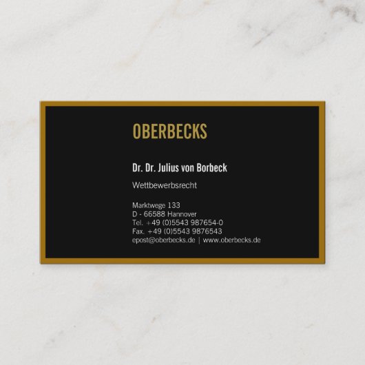 Visitenkarte Goldrand Visitekaartje (Voorkant)