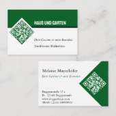 Visitenkarte grün weiss Makler Immobilien Visitekaartje (Voorkant / Achterkant)