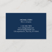 Visitenkarte mit QR-Code & Logo – Dunkelblau Visitekaartje (Achterkant)