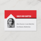 Visitenkarte rot weiss Makler Immobilien Visitekaartje (Voorkant)