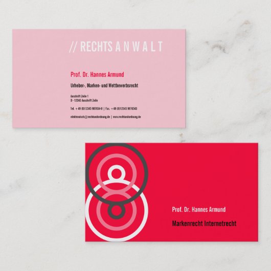 Visitenkarten Frischer Luxus Visitekaartje (Voorkant / Achterkant)