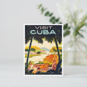 Visiter Cuba carte postale voyage vintage (Debout devant)