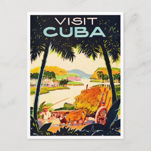Visiter Cuba carte postale voyage vintage (Devant)