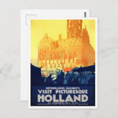 Visiter Holland voyage vintage Carte postale (Devant / Derrière)