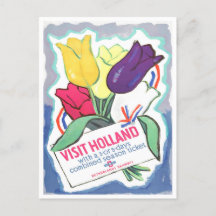 Visiter Holland voyage vintage Carte postale