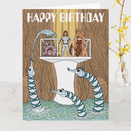 Visiter la piscine des Piptrixons Carte d'annivers (Fleur jaune)