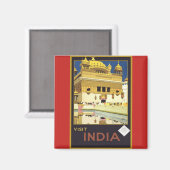Visiter l'Inde Poster vintage Magnet (Recto/Verso)