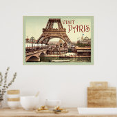 Visiter Paris ~ Poster Vintage voyage (Cuisine)