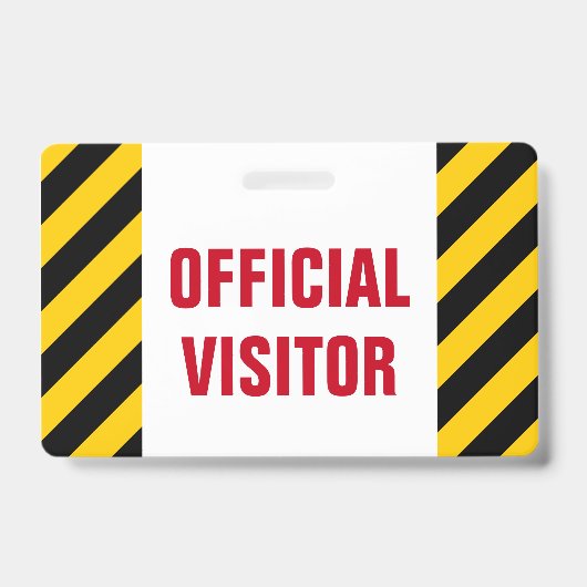 "VISITEUR OFFICIEL" + Badge à rayures noires et ja (Avant)