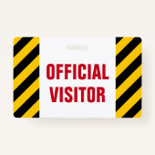 "VISITEUR OFFICIEL" + Badge à rayures noires et ja (Devant)
