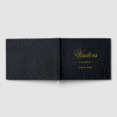 Visiteurs Faux Black Leather Elégant Livre d'Invit (Complet)