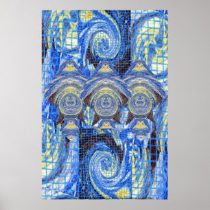 Visiteurs sur une affiche de nuit étoilée