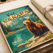Visitez Canada Alberta - Poster de l'ours grizzli