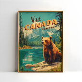 Visitez Canada Alberta - Poster de l'ours grizzli