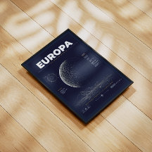 Visitez Europa – Affiche de voyage spatial vintage