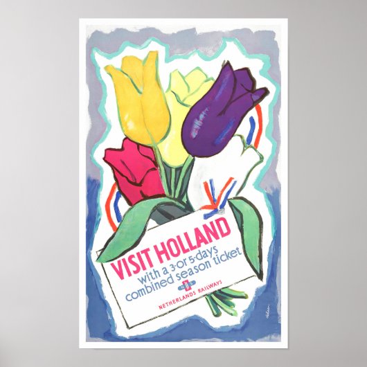 Visitez Holland vintage travel Poster (Devant)