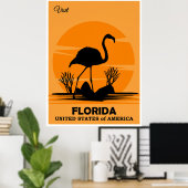 Visitez la Floride, affiche de voyage, (Bureau à domicile)