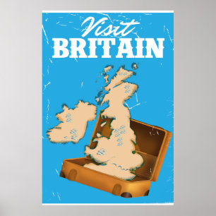 Visitez la Grande-Bretagne affiche de voyage vinta