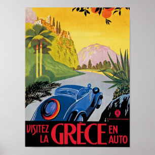 Visitez La Grece en Auto Poster