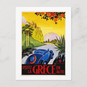 Visitez La Grece En Auto - Vintage Travel Poster Briefkaart