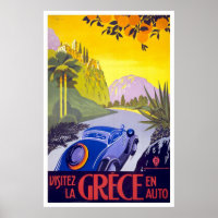 "Visitez la Grece" Vintage Travel Poster