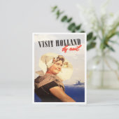 Visitez la Hollande par chemin de fer carte postal (Debout devant)