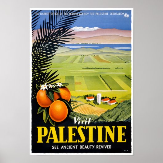 Visitez la Palestine Poster Vintage voyage restaur (Devant)