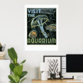 Visitez l'Aquarium - Poster WPA - (Bureau à domicile)