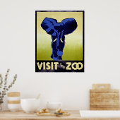 Visitez le Zoo - Elephant - Poster WPA Vintage (Cuisine)