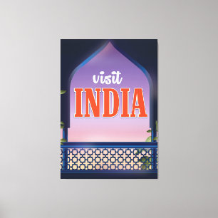 Visitez l'Inde Impression de voyage vintage.