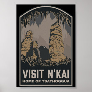 Visitez N'kai Travel Poster Lovecraft Tsathoggua