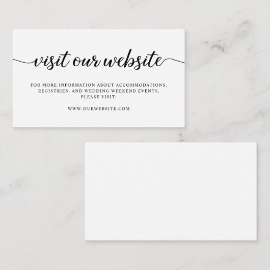 Visitez notre site Web Faire-part de mariage (Devant / Derrière)