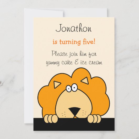 Visitez un Boo Lion Anniversaire Fête Invitation (Devant)