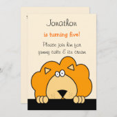Visitez un Boo Lion Anniversaire Fête Invitation (Devant / Derrière)