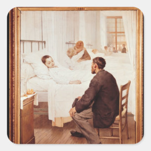 Visiting Day in het ziekenhuis, 1889 Vierkante Sticker