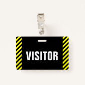 "VISITOR" + Badge de bandes noires et jaunes (Dos avec clip)