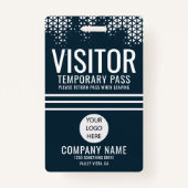 Visitor Blue Company Logo Visitor Pass ID Badge (Voorkant)