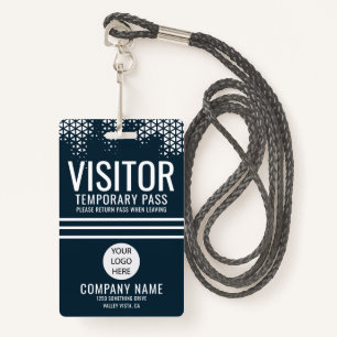 Visitor Blue Company Logo Visitor Pass ID Badge