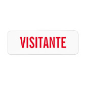 VISITOR ETIKET (Voorkant)
