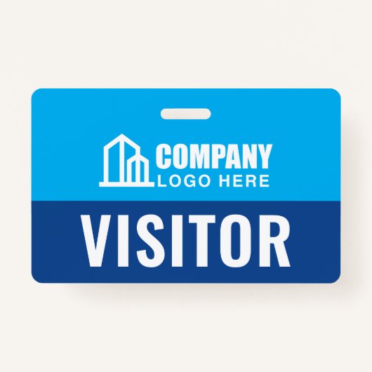 Visitor Pass ID Bouwplaats Navy Blue Custom Badge (Voorkant)