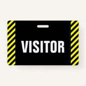 "VISITOR" + zwarte & gele Stripes-badge Badge (Achterkant)