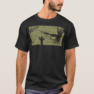 viskaart KS vliegen op Kansas T-shirt
